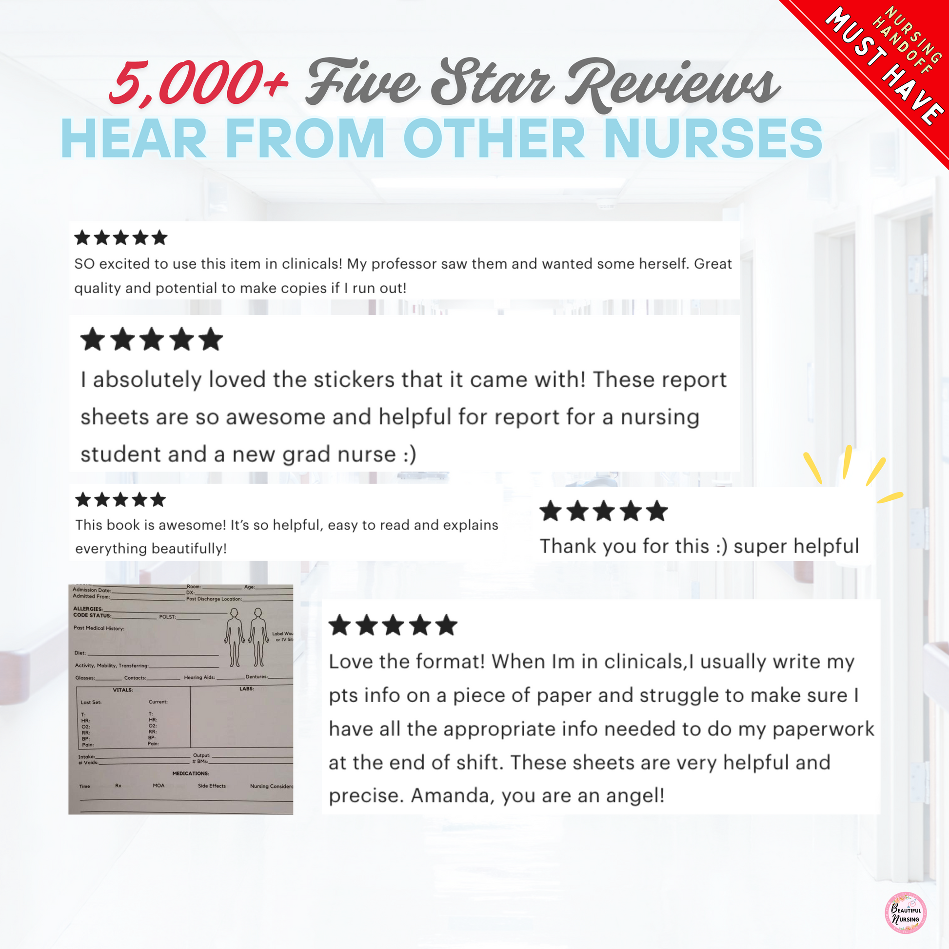 Nurse Report Sheet Book