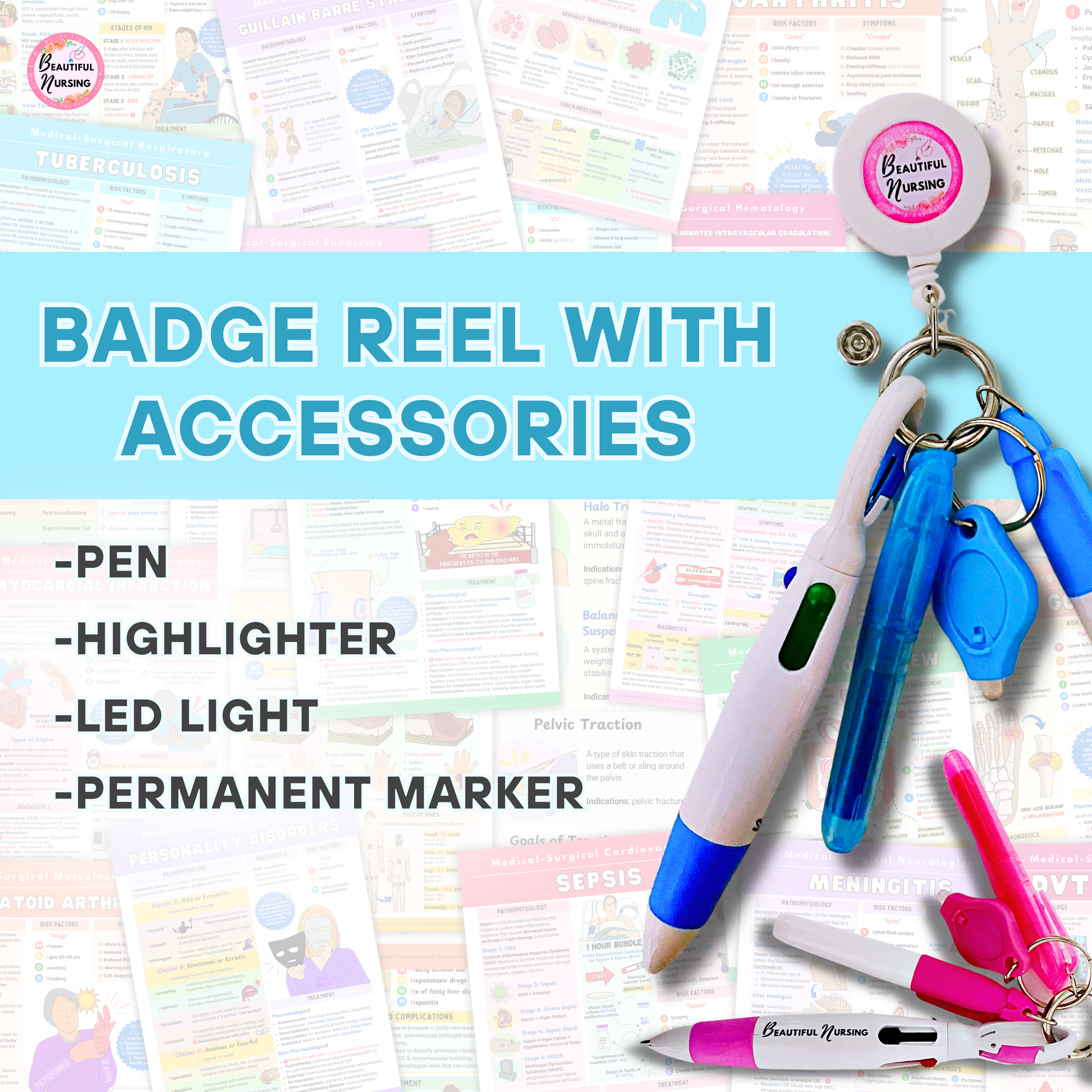 Nurse Badge Reel w/ Accessories