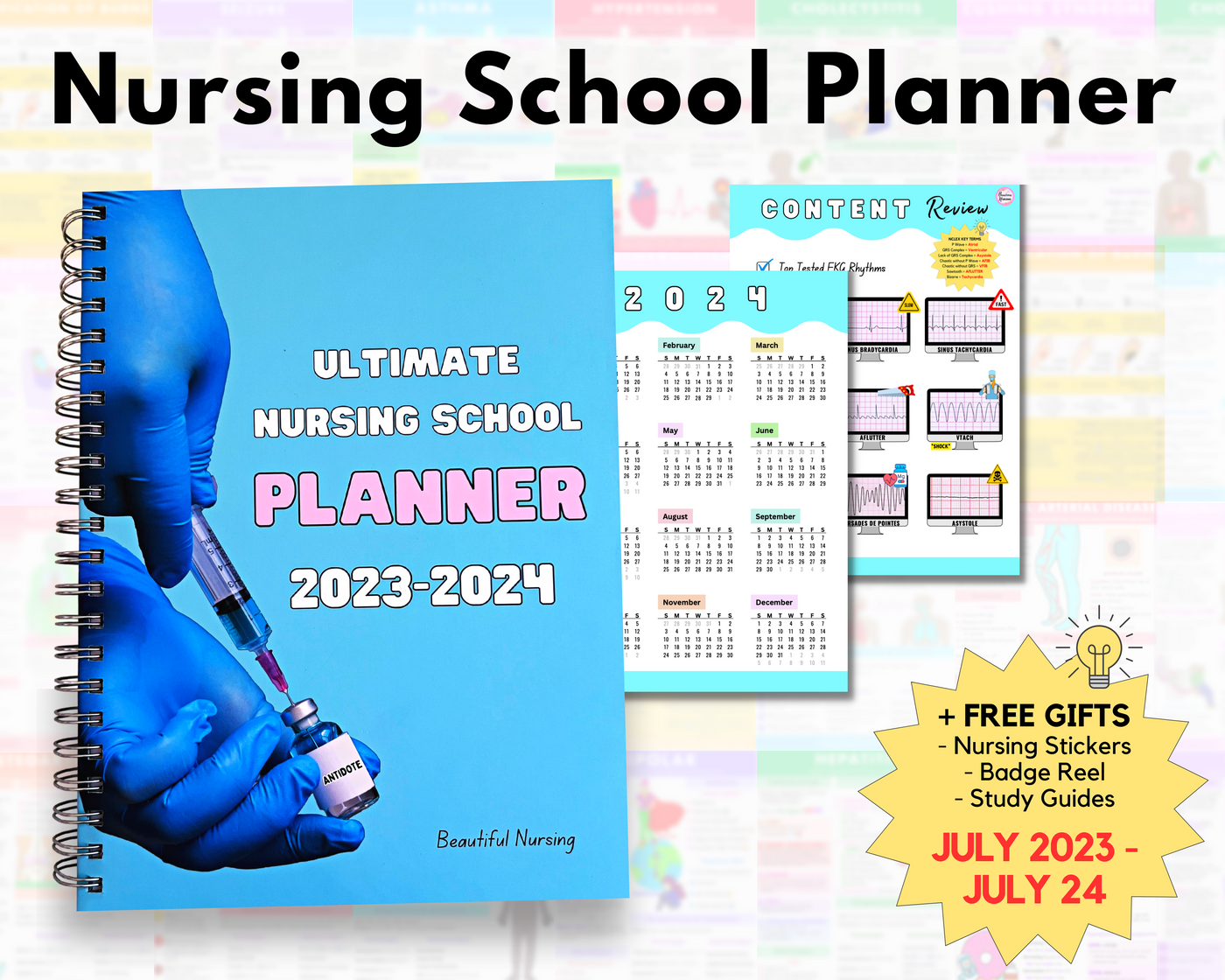 Nursing School Planner | Dated July 2023-July 2024