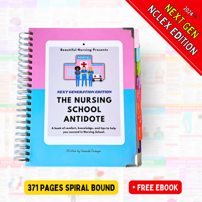 Ultimate Nursing Bundle of Nursing School Notes! Includes the Complete Nursing Book with over 370 pages of Nursing Mnemonics, Visuals, and Hacks for nursing students! Created by Beautiful Nursing. #nursingbundle #nursingschoolbundle #nursingschool
