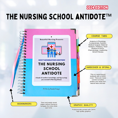 Ultimate Nursing Bundle of Nursing School Notes! Includes the Complete Nursing Book with over 370 pages of Nursing Mnemonics, Visuals, and Hacks for nursing students! Created by Beautiful Nursing. #nursingbundle #nursingschoolbundle #nursingschool
