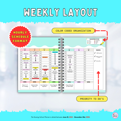 Nursing School Planner | Dated JUN 2024 - DEC 2025